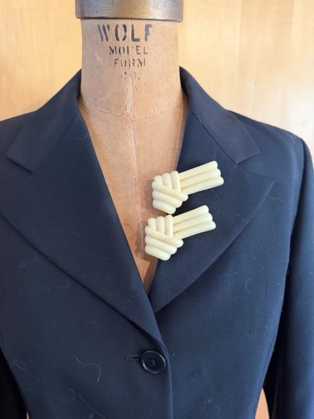 1930s-1940s Art Deco Celluloid Dress Clips